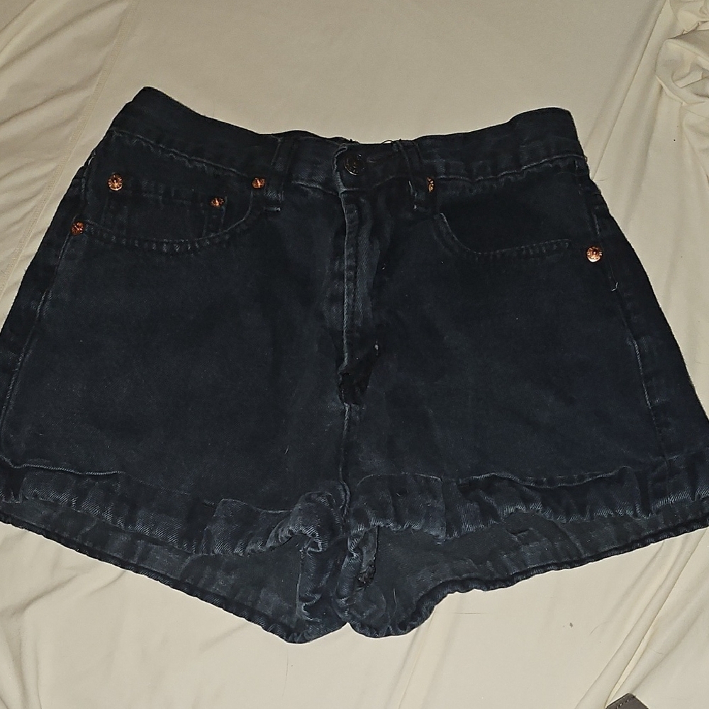 Forever 21 Black High-Waisted Jean Shorts